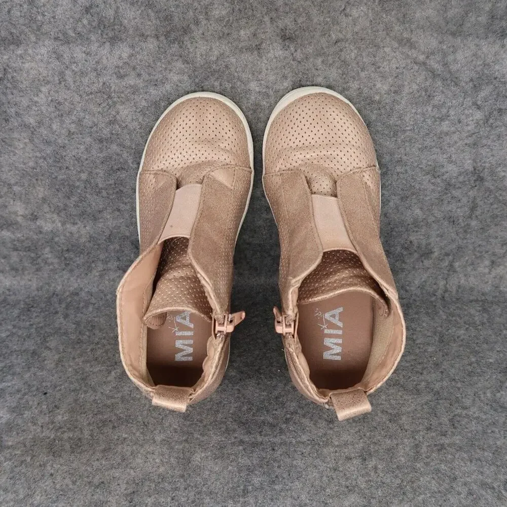 Mia Kids Shoes Girls 12 Sneakers Fashion Hidden Wedge Perforated Zip Rose Gold